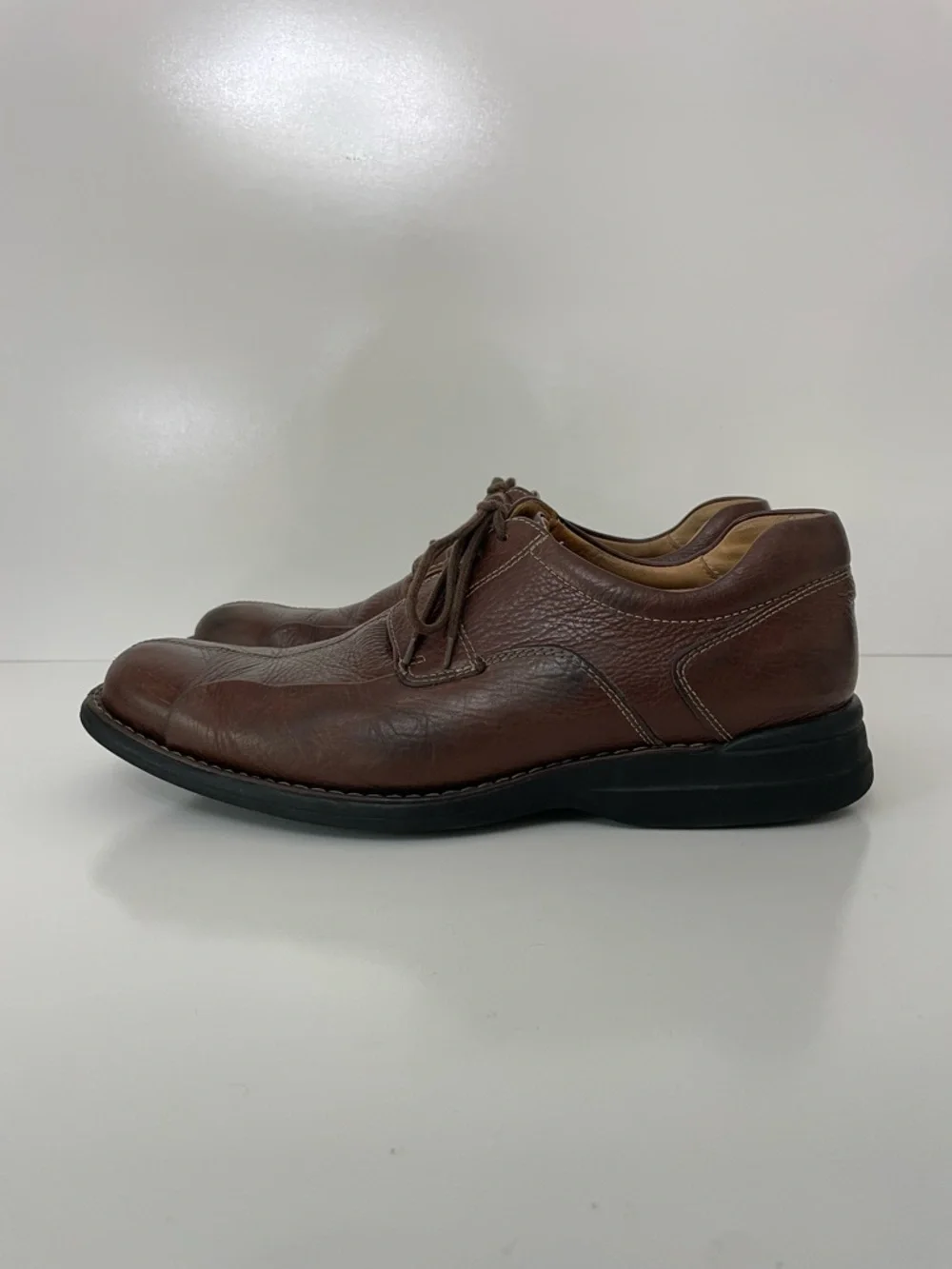Johnston & Murphy Men's Brown Leather Bicycle Toe Oxford Casual Shoes, size 10
